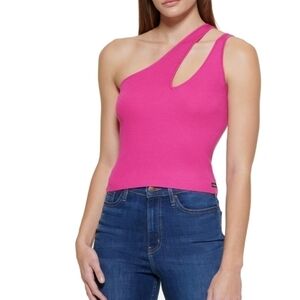 Calvin Klein Jeans Ribbed One Shoulder Crop Top